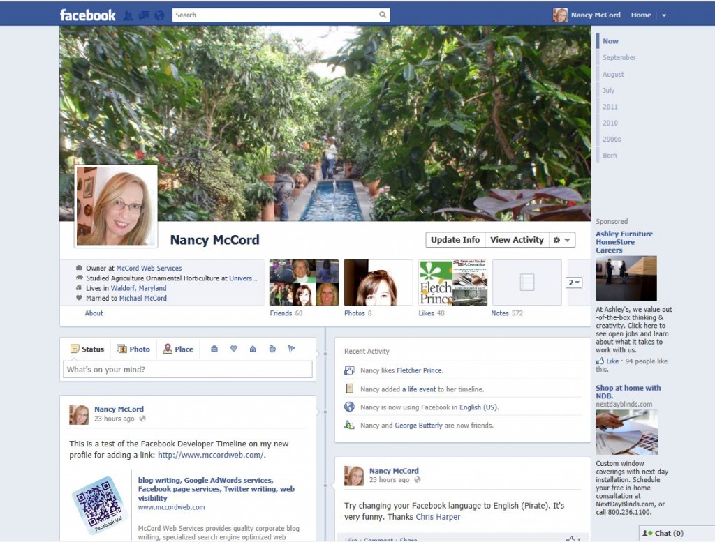 The new look for Facebook personal profiles.