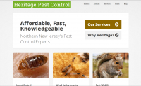 Home page of the new Heritage Pest Control website.