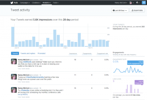 Screen shot of Twitter's new analytics tool.