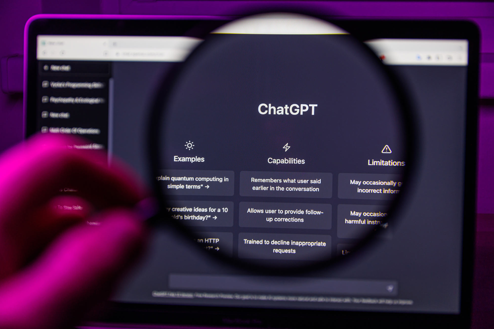 Focus of a Computer Screen Open to ChatGPT